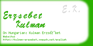 erzsebet kulman business card